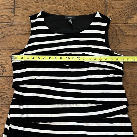 Alfani Sleeveless Knit Dress Plus Size 1X Black White Layered Bandage Stretch - Picture 13 of 15